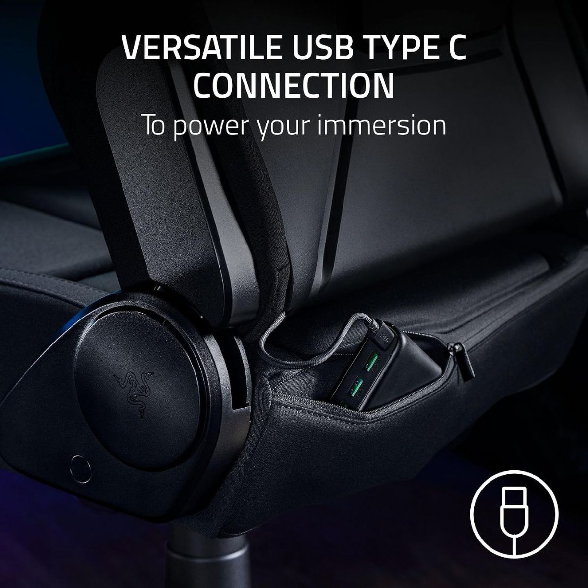 Razer Soma Chroma Wireless RGB Gaming Chair | Fabric Ergonomic Computer Chair | Chroma RGB Lighting | Built-in Lumbar Support | 155° Recline | Black