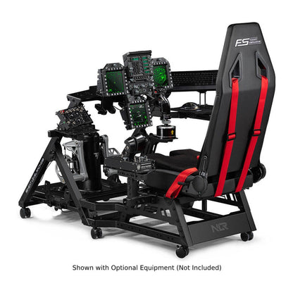 Next Level Racing Flight Seat Pro, 4ft-6ft 9" Supported Height, 150kg Supported Max Weight, Casters & Stationary Feet, Dense Foam Seat w/ Lumbar Cushion, Adjustable Mounting Plates, Black | NLR-S033
