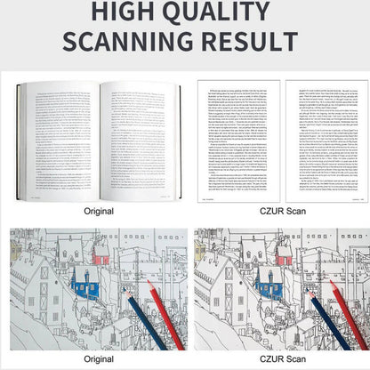 CZUR ET24 Pro Professional Book Scanner, 24 Megapixels, 1.5s Scanning Speed, 320 DPI, Auto Finger Removal Technology, Auto Scanning Engine, Auto Curve-Flattening Technology, Black | ET24 Pro
