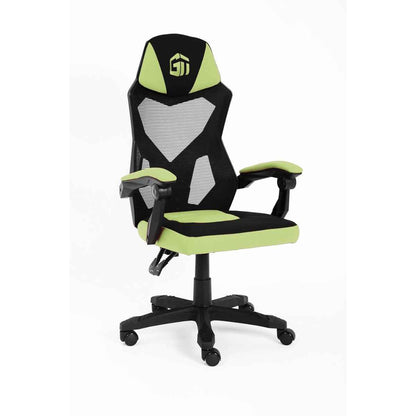 GamerTek Ignite Gaming Chair – Breathable Mesh & Fabric, Ergonomic Design, 120kg Capacity