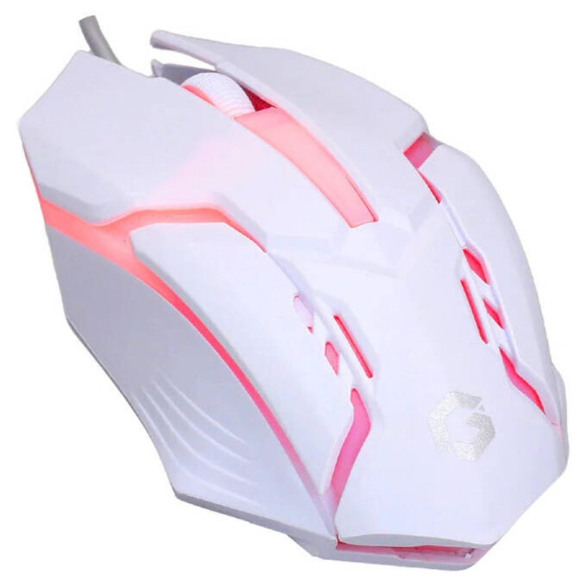 GAMEON GO21KM-W Dominion Wired Keyboard & Mouse Combo | 104 Keys | English & Arabic | Rainbow Backlight | 1600 DPI | 3-Button Mouse | White | GO21KM-W