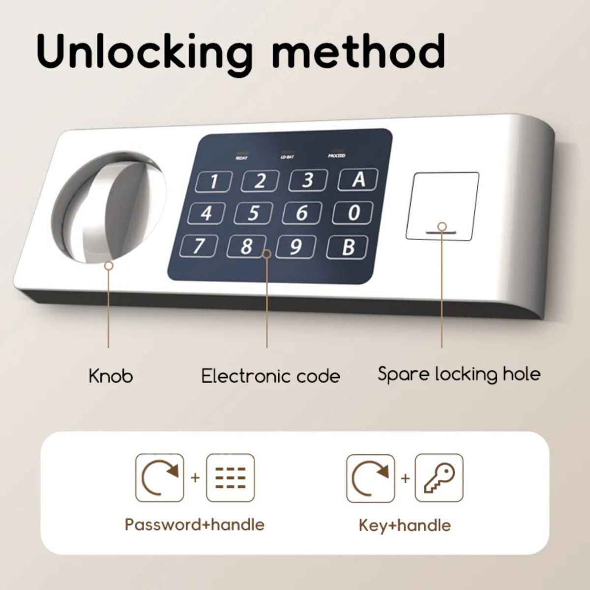 Deli T523 Fireproof Safe, Digital Safe Box with Key T523 Full Metal Body 9kg (30x38x30cm) Black