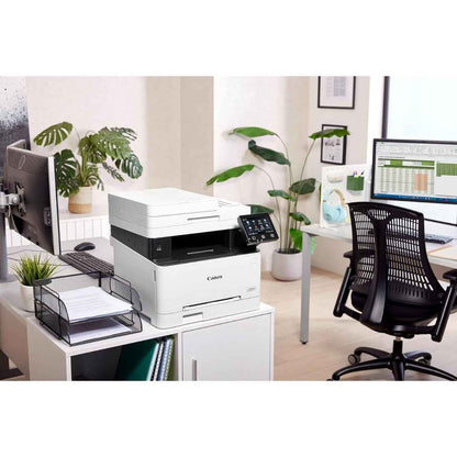 Canon i-SENSYS MF651Cw Wireless Colour Multifunction Laser Printer – Print, Copy, Scan, 18 ppm, 1200 × 1200 dpi, WiFi, Cloud Scan, 5” Touch LCD, White | 5158C009