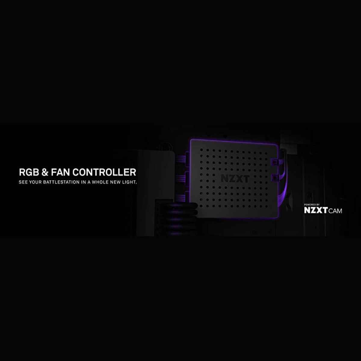 NZXT RGB & Fan Controller – Dual RGB Channels, 3 Fan Channels, CAM V4 Software, Magnetic Mount (Black)