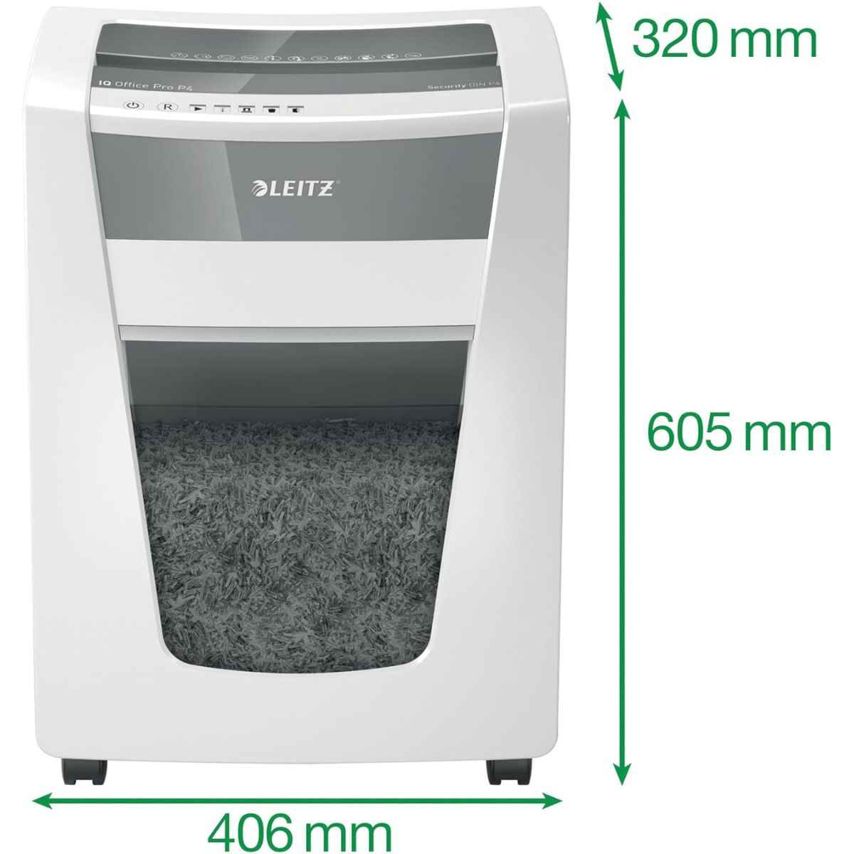 Leitz IQ Office Paper Shredder P4 – 20 Sheets, Cross Cut, 30L Bin, Continuous Run