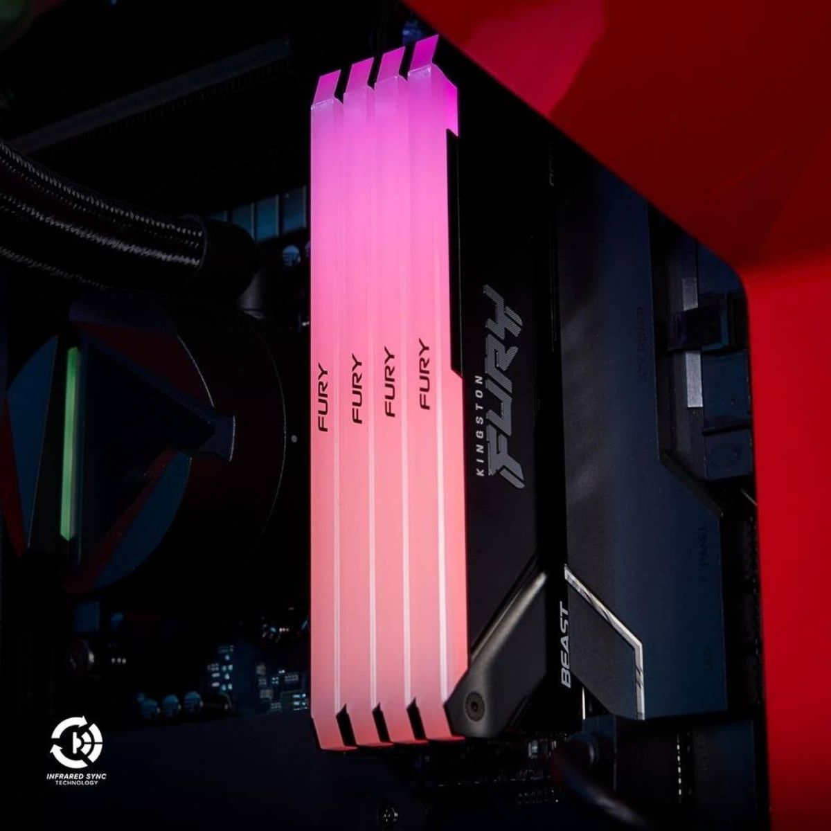 Kingston FURY Beast RGB 32GB DDR4 Desktop Memory Kit | 2×16GB | 3200MT/s | CL16 | RGB Lighting | Intel XMP 2.0 | Black | KF432C16BB2AK2/32 | Open Box