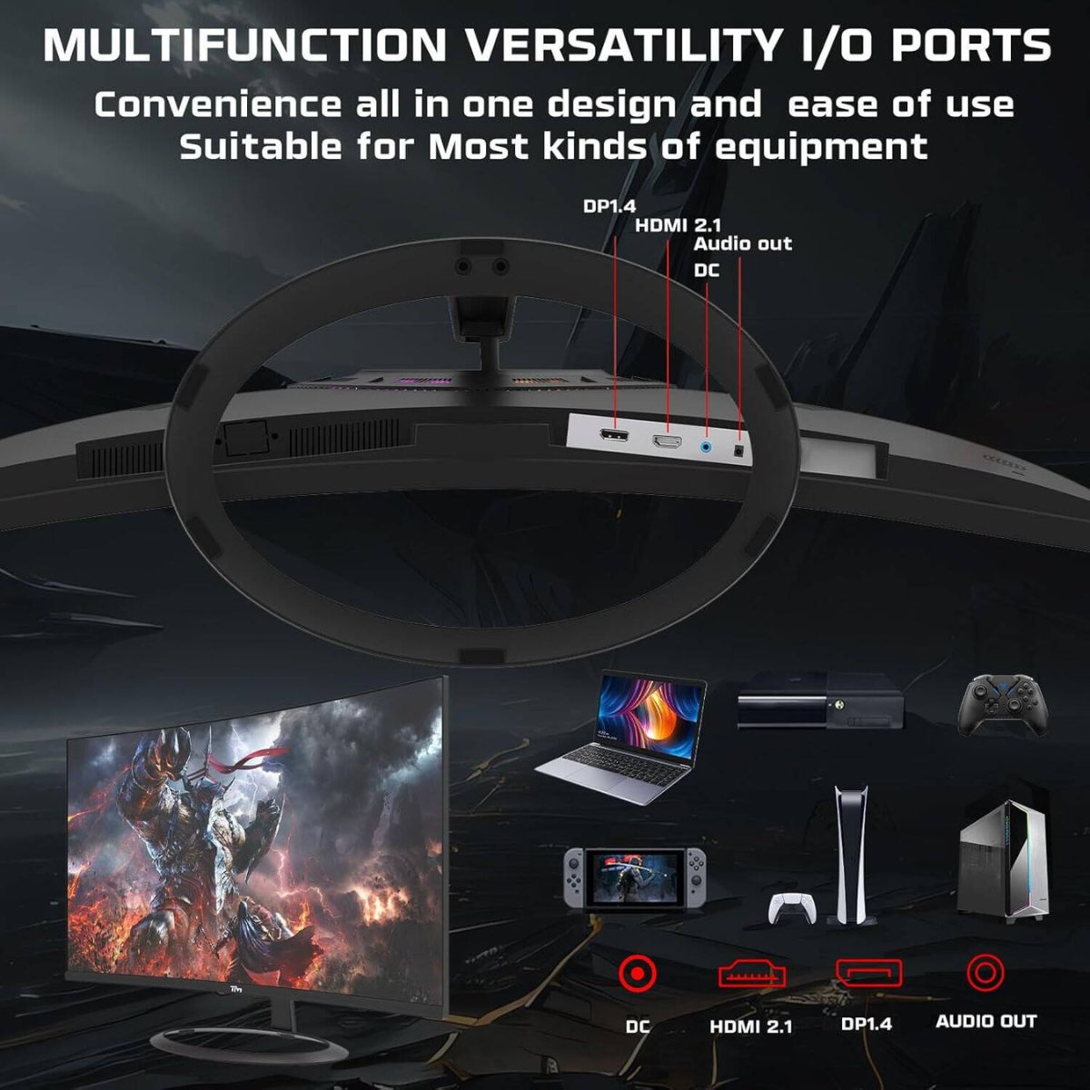 Twisted Minds TM32CFHD180VA Curved Gaming Monitor – 32″ FHD VA, 180Hz, 1ms, R1500 Curved Display
