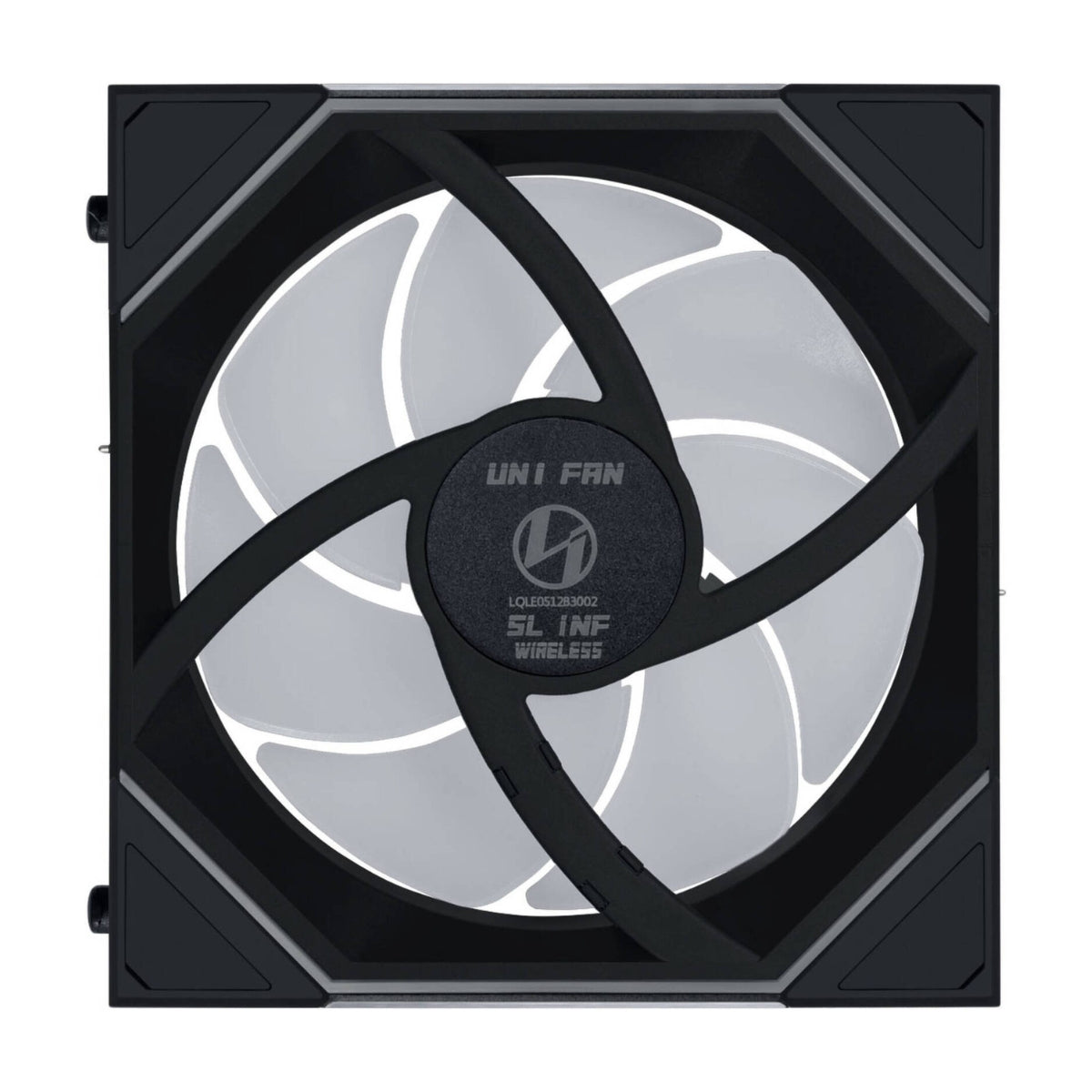 Lian-Li UNI FAN SL-INF Wireless Reverse Blade 120mm Case Fans – 2200 RPM, 69.7 CFM Airflow, FDB Bearing, Pack of 3 | Black / White