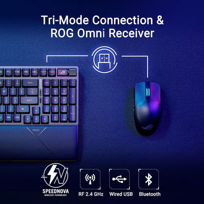 Asus ROG X901 Strix Scope II Gaming Keyboard – -96% Layout, English & English-Arabic, Tri-Mode, Hot-Swappable, RGB