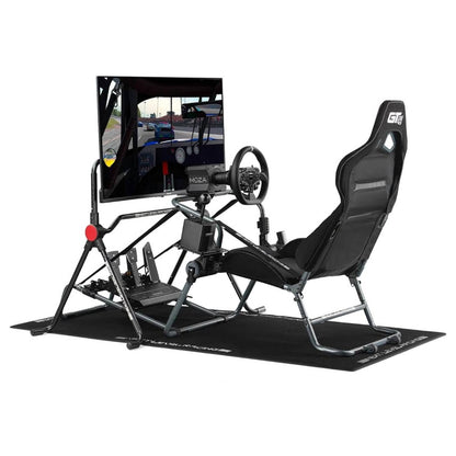 Next Level Racing GT Lite Pro Folding Cockpit, Carbon Grey Edition, Direct Drive Wheelbases up to 13Nm, Tool-Free Adjustment, 150kg Max Weight Support, 120 - 210cm Height Support