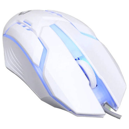 GAMEON GO21KM-W Dominion Wired Keyboard & Mouse Combo | 104 Keys | English & Arabic | Rainbow Backlight | 1600 DPI | 3-Button Mouse | White | GO21KM-W