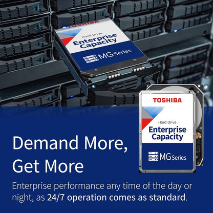 Toshiba MG10F Series Internal HDD, 22TB Capacity, 7200 RPM 3.5" SATA, Up to 271 MB/s Transfer Speed, SATA III 6 Mb/s Interface, 512MB Cache, CMR Construction | MG10AFA22TE