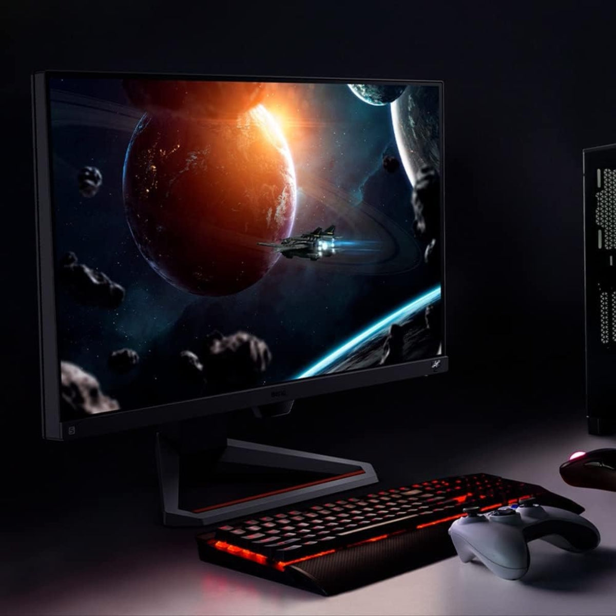 BenQ EX2510S Mobiuz 24.5'' FHD IPS Gaming Monitor, 1920x1080 Resolution, 165Hz Refresh Rate, 1ms MPRT, AMD FreeSync Premium, sRGB, Built in Speakers, HDRi, Flicker free, Bezel Less, Black