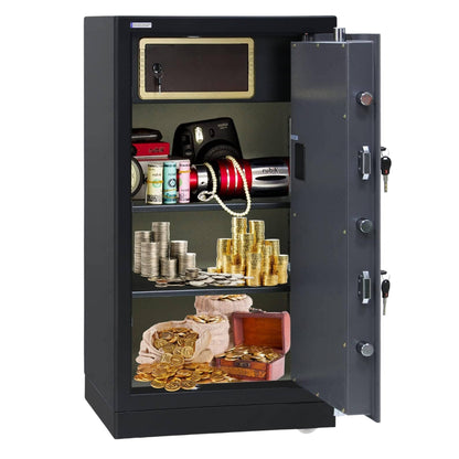 Rubik X-Large Executive Digital Safe Box RB100XTD – Triple Security Lock, Ultra Large Capacity, Heavy-Duty Steel, 100×54×44cm, Black/Grey