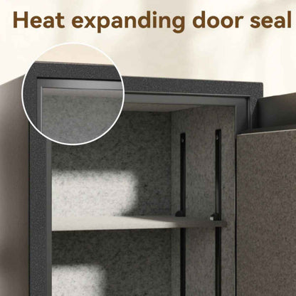 Deli T602 Fireproof Safe, Digital Security Safe Box for Home & Office, Heavy-Duty 1-Hour Fireproof Steel Safe 68kg (80x45x40cm) Dark Grey