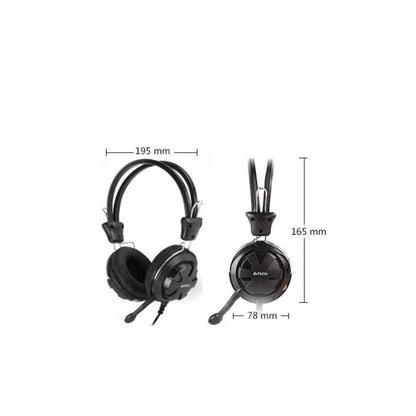 A4Tech HS-28 ComfortFit Stereo Headset – Noise-Cancelling Mic, 3.5mm, Wired (Black)