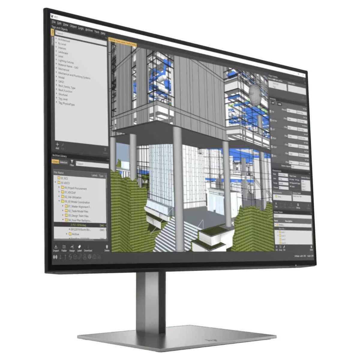 HP G3 Monitor, 24" WUXGA IPS Display, 60Hz Refresh Rate, 5ms (GtG with Overdrive) Response Time, On-Screen Controls, Adjustable Height & Pivot Rotation, 16 10 Aspect Ratio, Silver