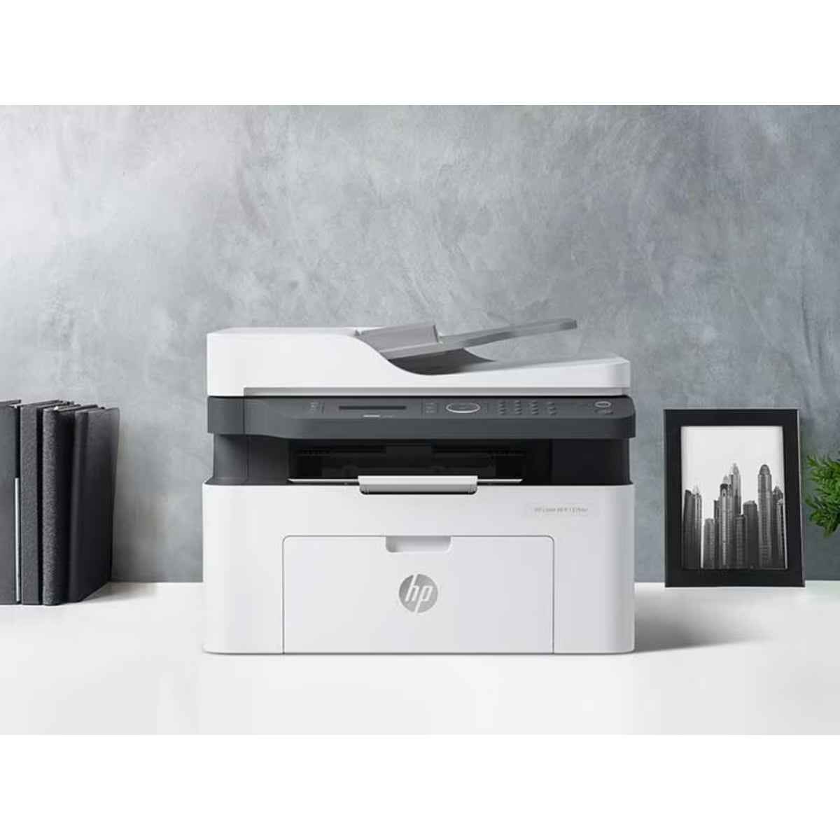 HP MFP 137fnw Multifunction Laser Printer, Print/Copy/Scan, 20ppm Printing Speed, Ethernet Interface, 150 Sheets Input Capacity, ‎128MB RAM Size, White | ‎4ZB84A