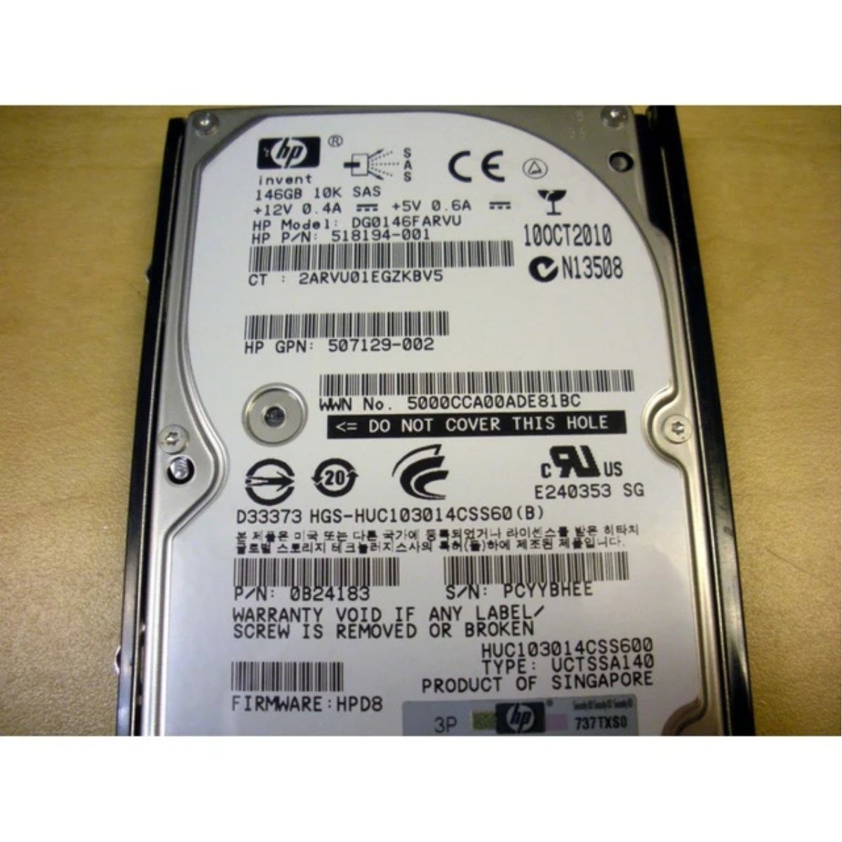 HP 146GB 10K RPM 6G SAS SFF Hard Drive | 2.5-Inch Enterprise Server HDD