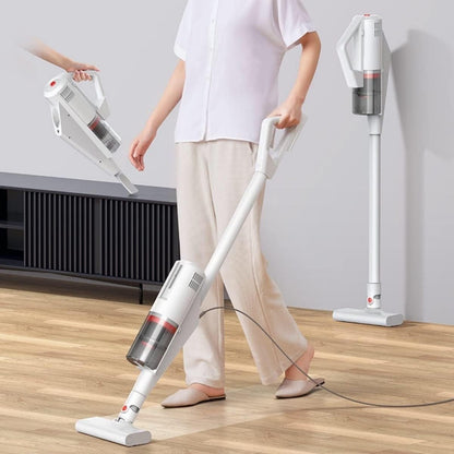 Deerma DX888 3-in-1 Portable Vacuum Cleaner, With 18000Pa Strong Suction Power, 500ml Dust Bag, Handheld Vacuum, Side Cyclone Duct System, Slim Model Structure, White
