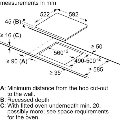 Siemens 60cm Built-In Electric Hob – Ceramic Surface, 4 Cooking Zones, 3-Year Warranty (Model: ET611FEB8M)