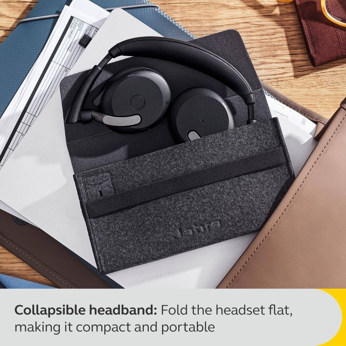 Jabra Evolve2 65 Flex Professional Wireless Headset | Hybrid Active Noise Cancellation | Microsoft Teams Certified | USB-A Dongle | Black | 26699-999-999