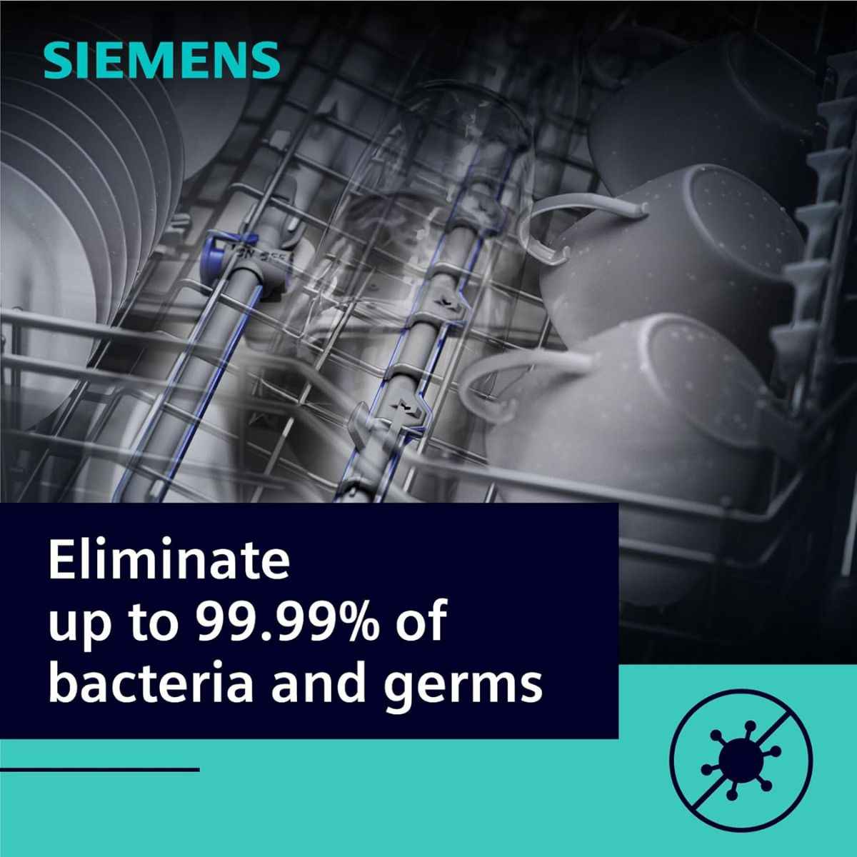 Siemens iQ500 60cm Home Connect Freestanding Dishwasher – Silver Inox, 14 Place Settings, 7 Wash Programs