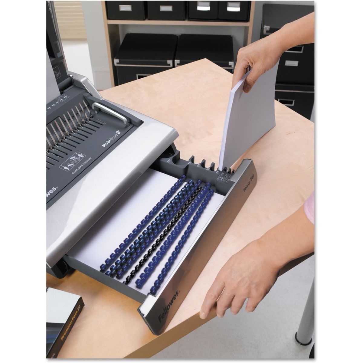 Fellowes Galaxy E 500 Electric Comb Binding Machine | 28 Sheet Electric Punch Capacity | 500 Sheet Binding Capacity | Professional Heavy-Duty Office Binder | FEL5218301