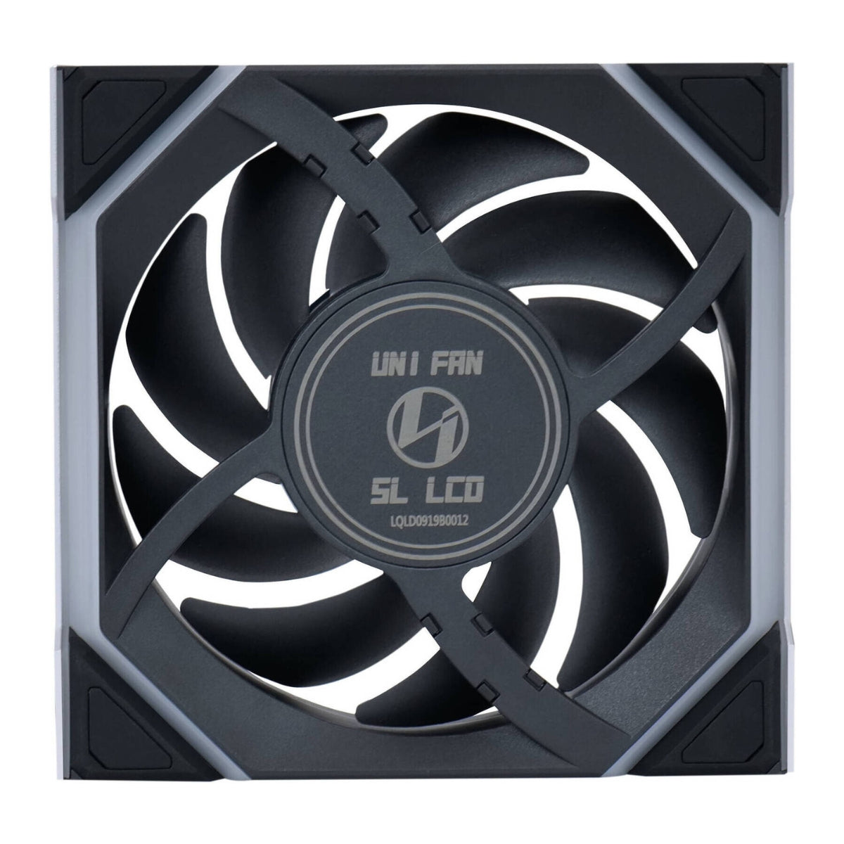 Lian-Li UNI FAN SL Wireless LCD Reverse Case Fan – 120mm, 1900 RPM, 51.45 CFM Airflow, Fluid Dynamic Bearing, Pack of 3 | Black / White