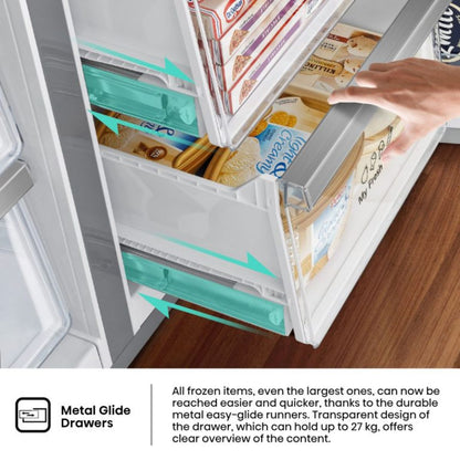 Hisense RQ5G728NABI French Door Refrigerator | 728 Litres | Triple Cooling Zone | Inverter Compressor | My Fresh Choice | Metal Cooling | Inox