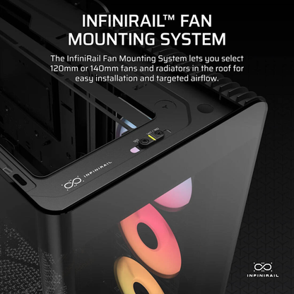 Corsair FRAME 4500X RS-R ARGB Panoramic Glass Mid-Tower PC Case, 3x RS-R ARGB Fans, 360mm Radiator Support, USB-C, Black | CC-9011314-WW