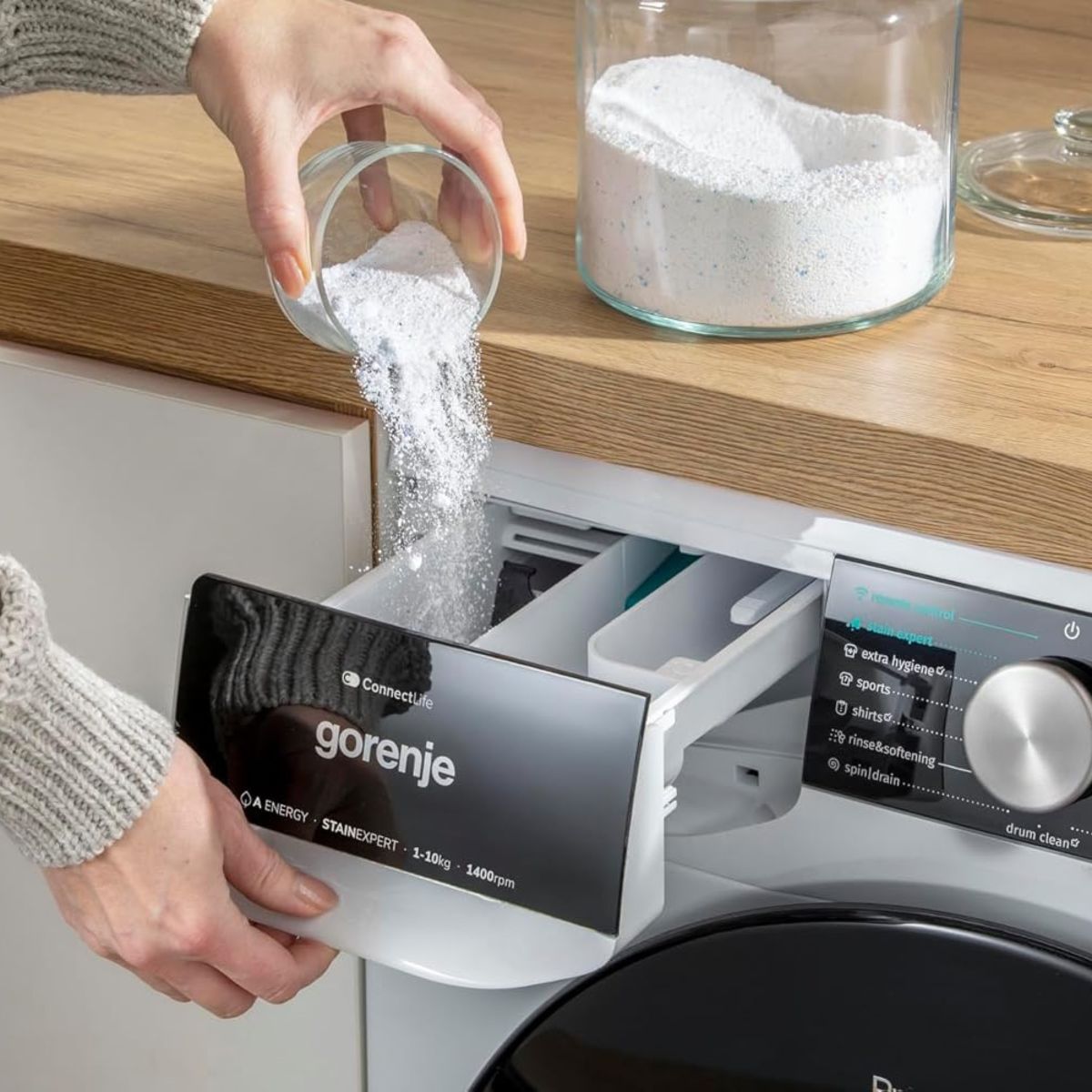 Gorenje WNS1X4ARTWIFI Front Load Washing Machine, 10.5kg Capacity, Inverter PowerDrive Motor, Wi-Fi Smart Control, WaveActive Drum, 1400 RPM, White
