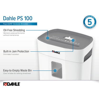 Dahle PS100 Departmental Shredder – 5 x 18mm Cross Cut, Compact Professional Office Shredding with Reliable Performance