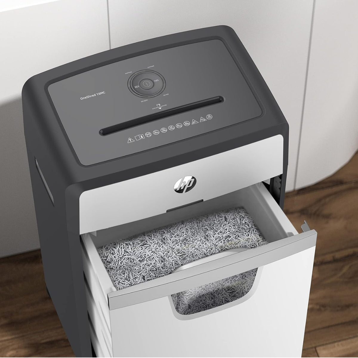 HP OneShred 16MC Micro-Cut Shredder – 16 Sheets, Security Level P-5