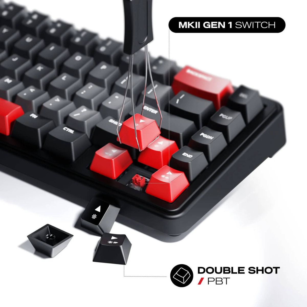 Cybeart Akula 65 Signature Edition Gaming Keyboard – 65% Compact Layout, Pre-Lubed Mechanical Switches, Hot-Swappable Keys, RGB Backlighting, Tri-Mode Connectivity