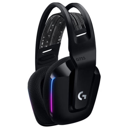 Logitech G733 LIGHTSPEED Wireless RGB Gaming Headset, 2.4GHz, PRO-G Drivers, 29H Battery, BLUE VO!CE Mic, Black / White / Blue / Lilac