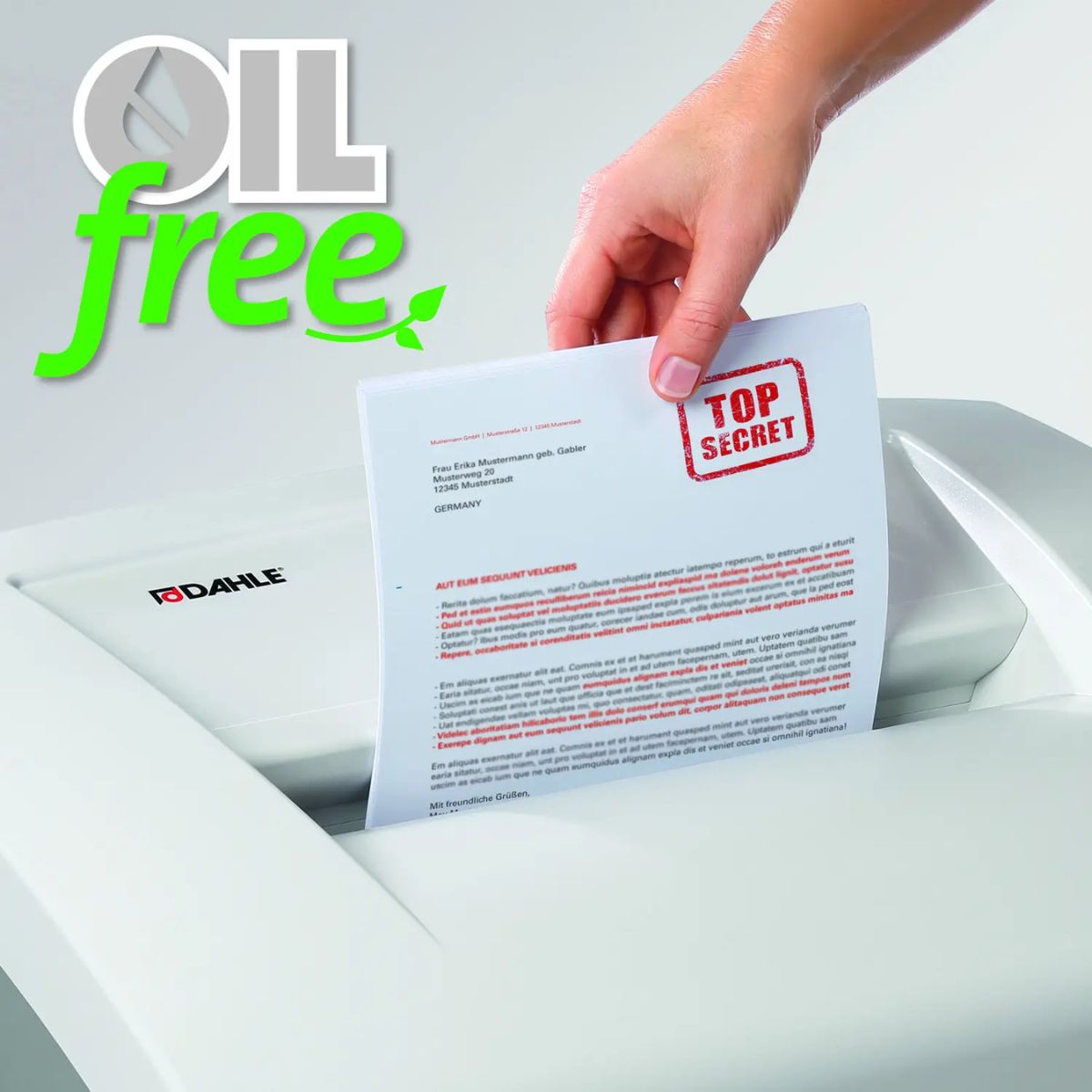 Dahle 414 Cross Cut Shredder – P-4 Security, 4 x 40mm Cross Cut, Oil-Free MHP Technology, 140L Capacity