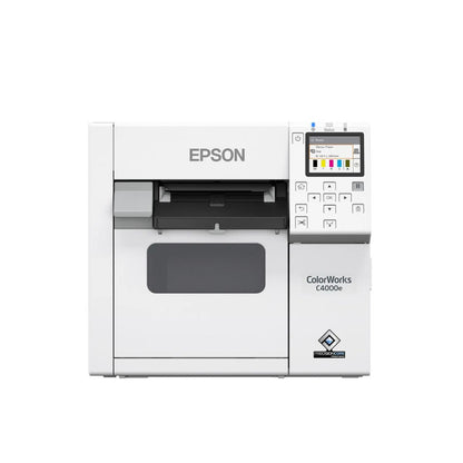 Epson ColorWorks C4000e (BK) Colour Label Printer | 1200 x 1200 DPI | 100 mm/s | USB | Autocutter | C31CK03102BK