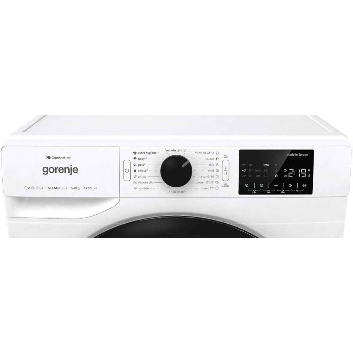 Gorenje WPNEI82A1SWIFI  8 kg Washing Machine – 1,200 rpm, Wi-Fi Smart Control