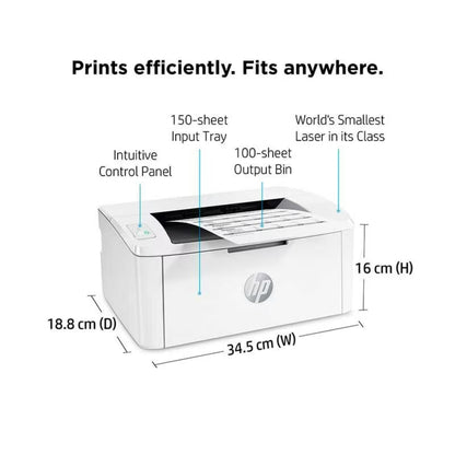 HP LaserJet M111A Printer, Print Up To 21 PPM, Up to 100 Sheets Output Capacity, 500 MHz Processor Speed, USB Connectivity, Perfect for Home & Office, White | 7MD67A