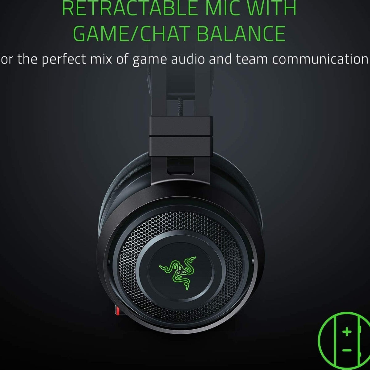 Razer Nari: Thx Spatial Ultimate Wireless Audio Gaming Black Headset RZ04-02670100-R3M1, Audio 2.4Ghz, Works With PC, PS4, Xbox One, Switch, &amp; Mobile Devices