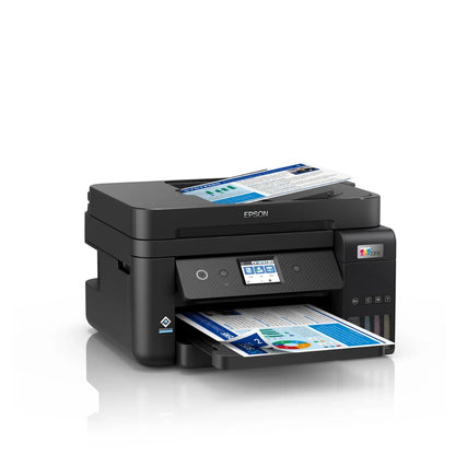 Epson EcoTank L6290 A4 Wi-Fi Duplex All-in-One Ink Jet Printer, 4800 x 1200 dpi Resolution, 15.5ipm Print Speed, 7500 Pages, LCD Screen, ADF Capability, Spill-free Ink Refilling, Black | L6290