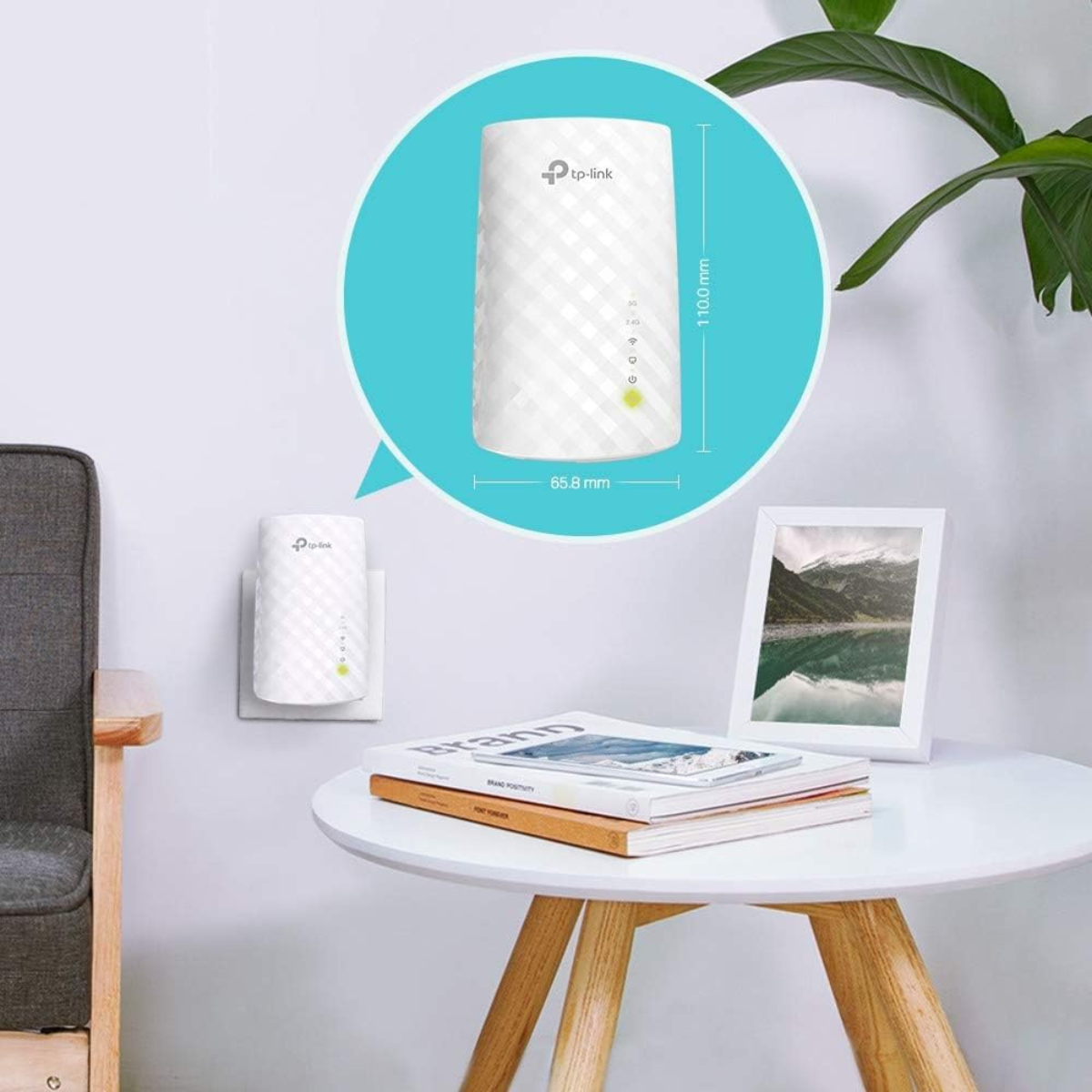 TP-Link RE200 AC750 Mesh Wi-Fi Range Extender – Dual Band, 750Mbps, OneMesh, Ethernet Port (White)