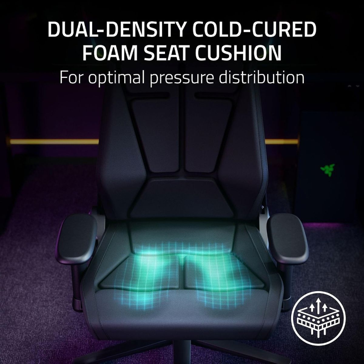 Razer Soma Chroma Wireless RGB Gaming Chair | Fabric Ergonomic Computer Chair | Chroma RGB Lighting | Built-in Lumbar Support | 155° Recline | Black