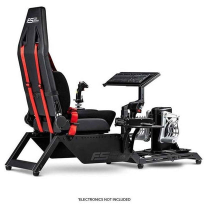 Next Level Racing Flight Simulator Cockpit, Dedicated Flight Cockpit, Compatible with Flight Electronics, Wide Range Adjustments, Keyboard & Mouse Support, Black/Red | NLR-S018