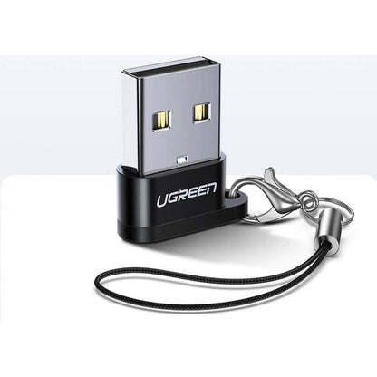 UGREEN US280 USB-C Female to USB-A 2.0 Male Adapter | 480Mbps | Aluminum Alloy | Black | 50568