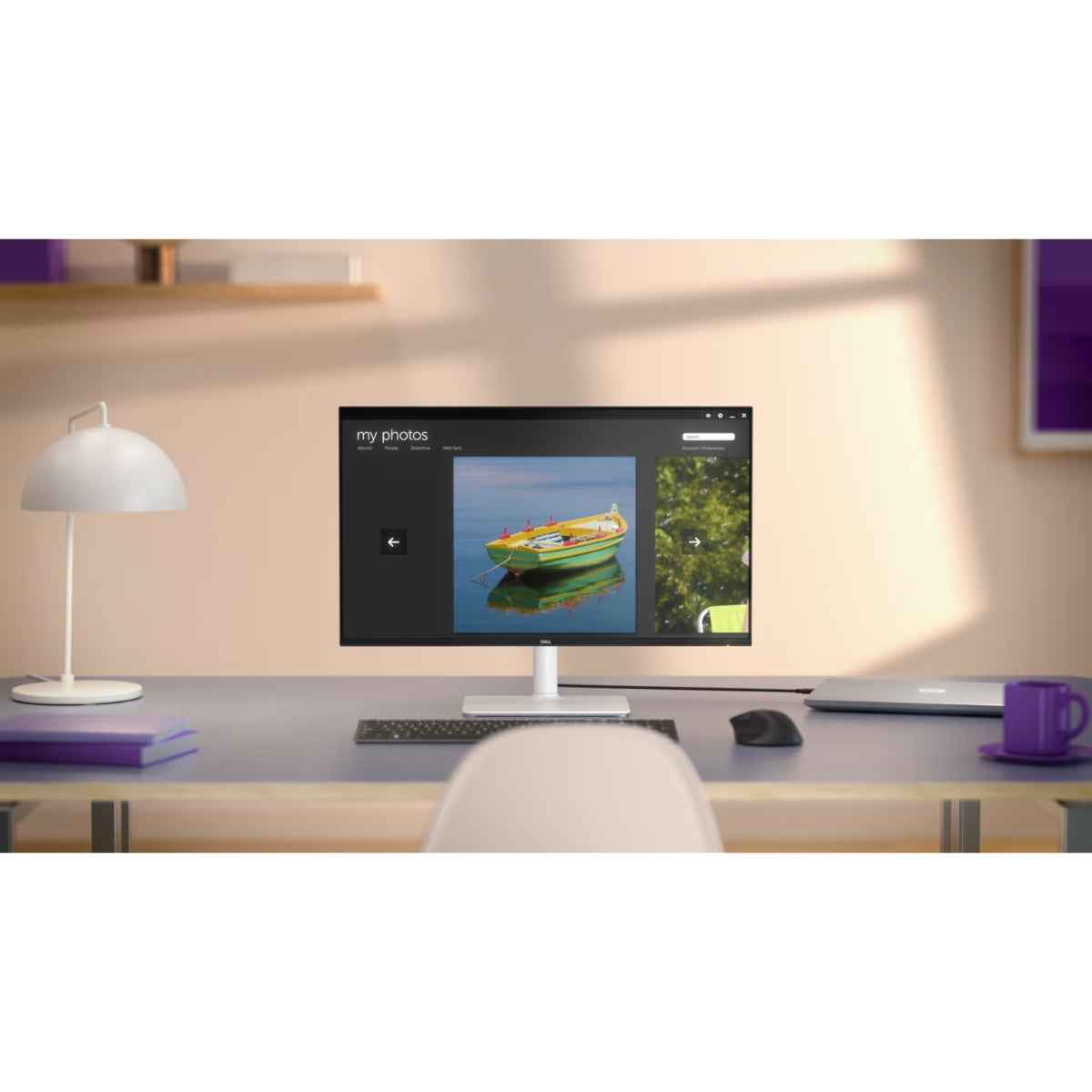 Dell Monitor 27" FHD IPS Display, 1920 x 1080 Resolution, 100Hz Refresh Rate, 4ms (Extreme Mode) Response Time, Built-In Speakers, 16.7m Color Support, 4 Star TUV Eye Support, White