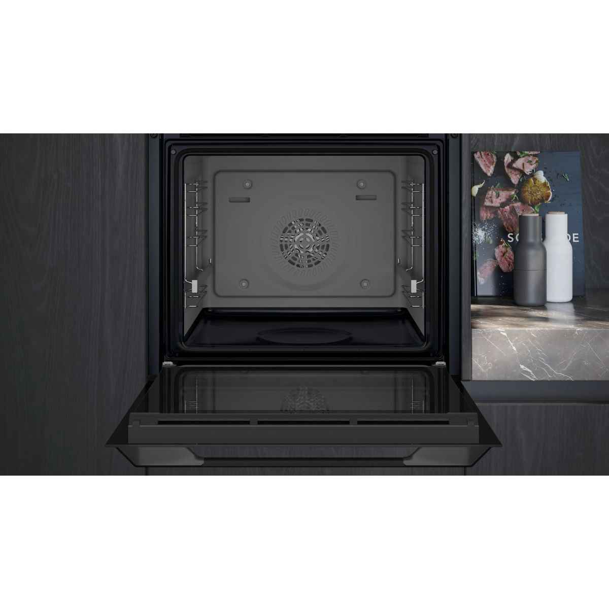 Siemens iQ500 60cm Built-In Oven – Black (Model HJ852GEB0M)