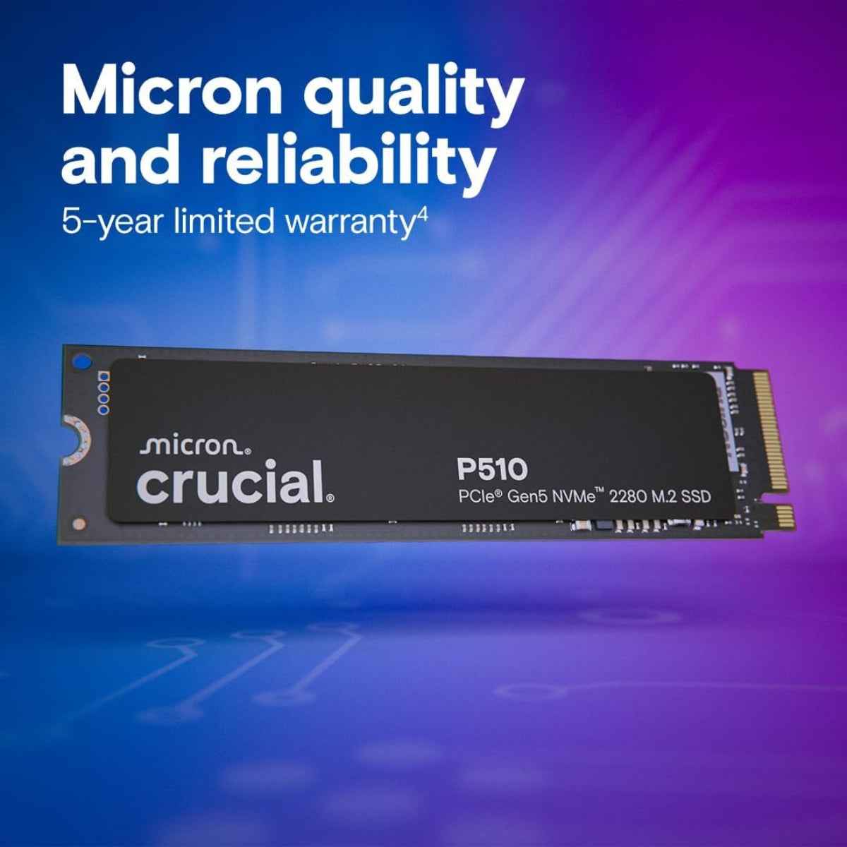 Crucial P510 PCIe 5.0 NVMe SSD – 1 TB (CT1000P510SSD8) | Next-Gen Speed &amp; Reliability