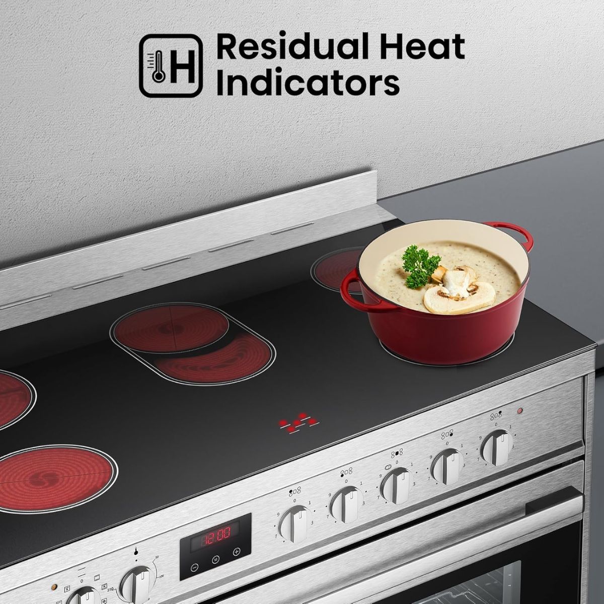 Hisense Freestanding Electric Cooker 90cm – HFEC90545X, 5-Zone Ceramic Hob & Large Electric Oven